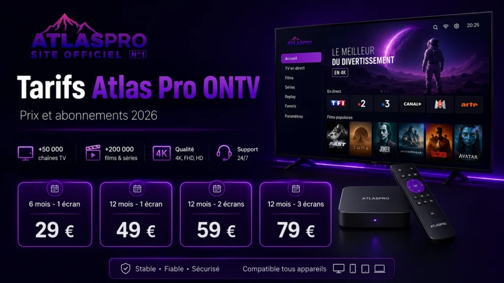 Tarifs Atlas Pro ONTV en France